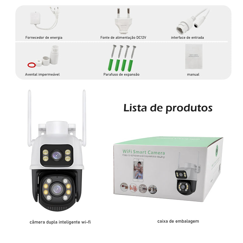 Câmera de segurança com wifi e monitor a prova d'agua