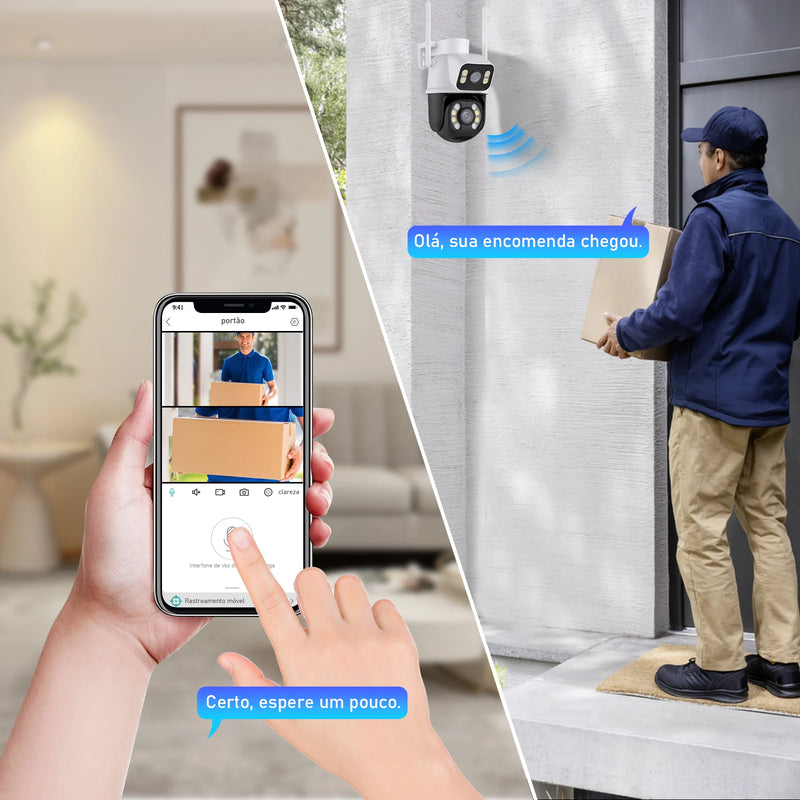 Câmera de segurança com wifi e monitor a prova d'agua
